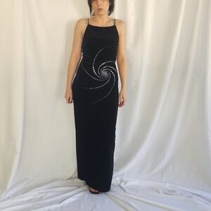 Y2K Slinky Black‎ Velvet Gown